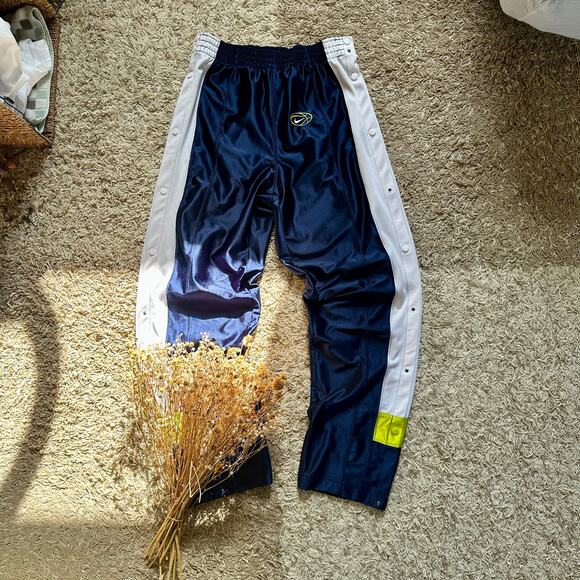 Vintage 90s Nike Navy Track Pants Snap Button Mens Size M - Picture 1 of 16